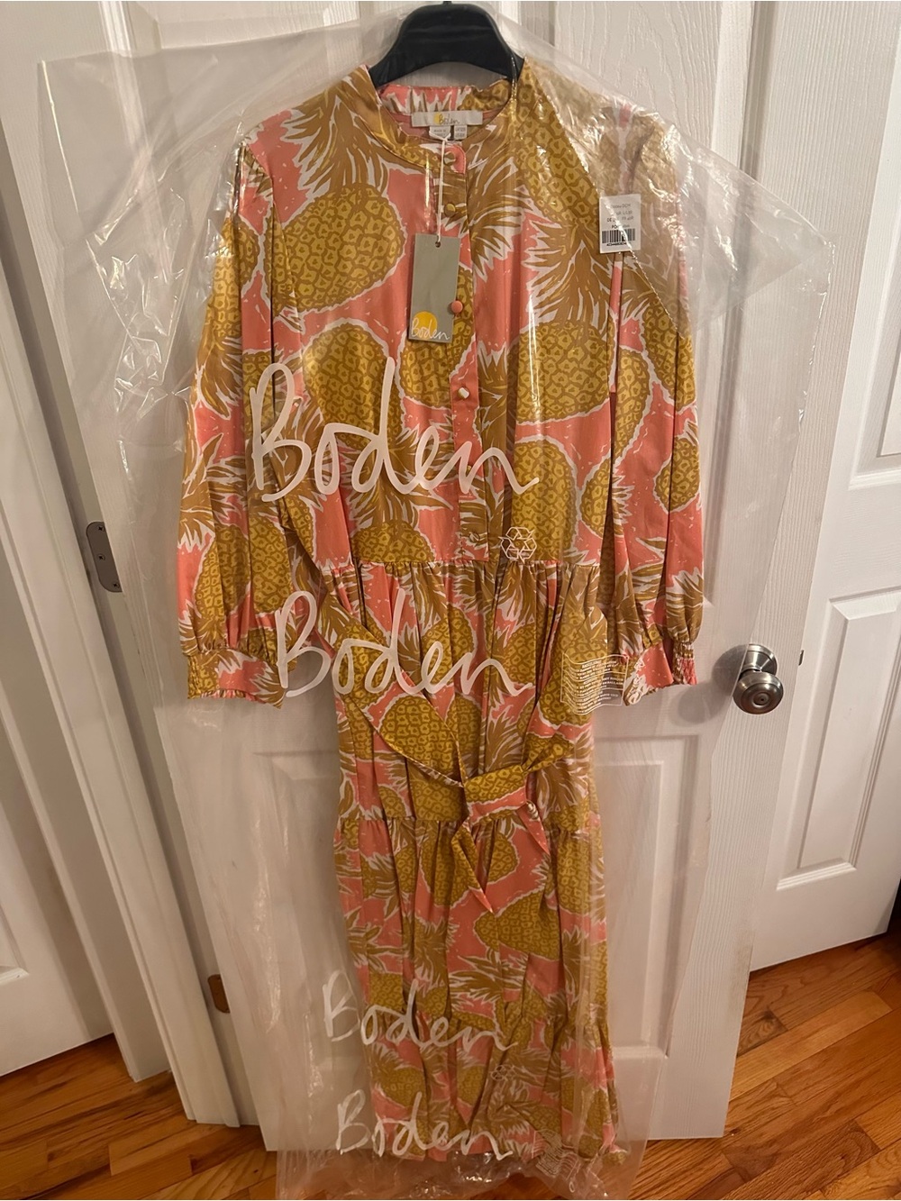 NWT Boden Pineapple Print Maxi Dress- US 8 - Picture 3 of 7